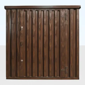 Wood Effect Flat Pack Storage Container 2m x 2.1m – Secure Steel Garden Store