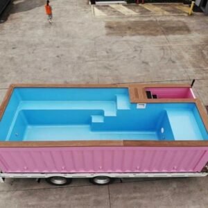 20ft Pink Shipping Container Pool – Modern Above-Ground Plunge Pool