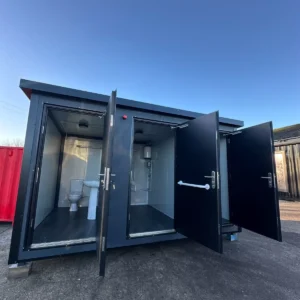 Triple Toilet Shipping Container Unit – Custom Modular Restroom Facility