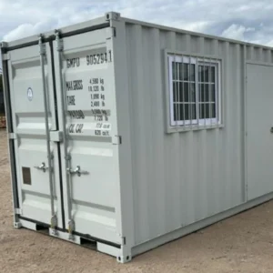 9 ft Container Office – Complete Portable Workspace with Window & Side Door