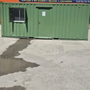 20ft x 8ft Mobile Office Container – Open Plan (Green)