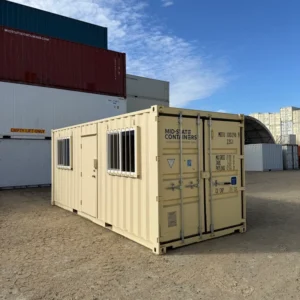 20ft Ground-Level Office Container – Portable Workspace Unit